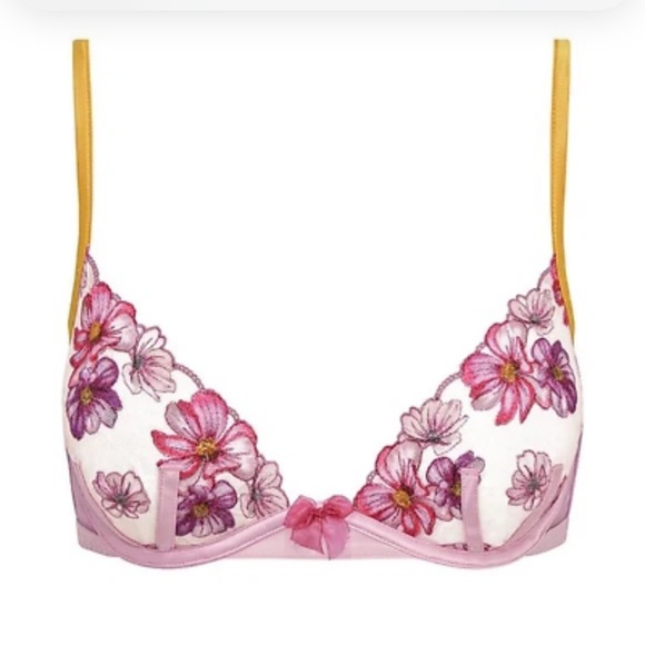For Love And Lemons Other - NEW For Love and lemons Floral Embroidered Bra with Yellow Straps size XXS
